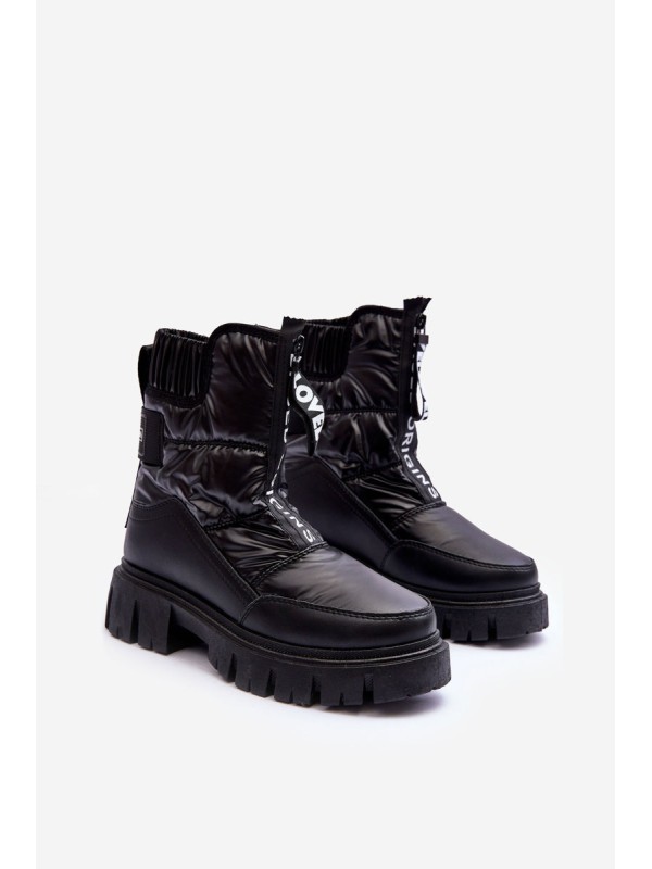 Women's High Snow Boots Padded Black Freoc