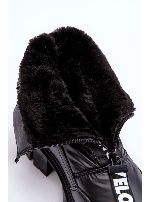 Women's High Snow Boots Padded Black Freoc