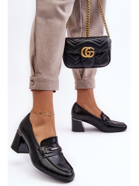 Leather Heels on a Stiletto Black Idona
