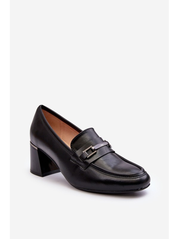 Leather Heels on a Stiletto Black Idona