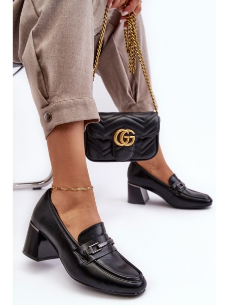Leather Heels on a Stiletto Black Idona