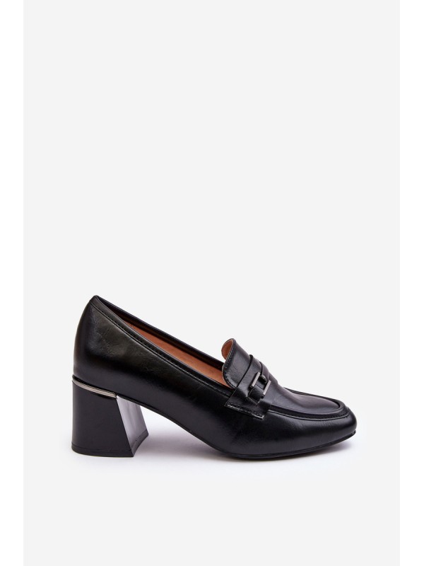 Leather Heels on a Stiletto Black Idona