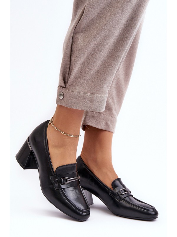 Leather Heels on a Stiletto Black Idona
