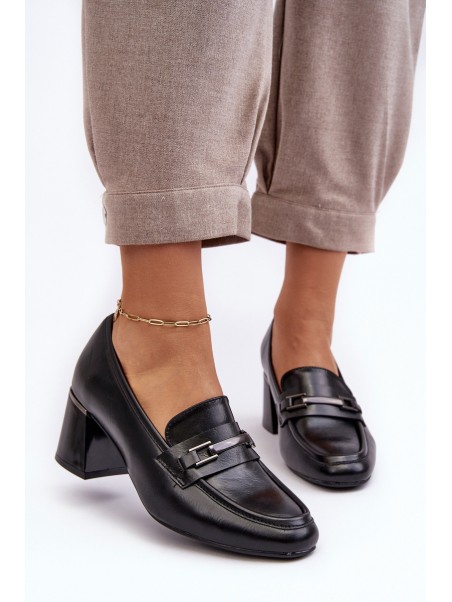 Leather Heels on a Stiletto Black Idona