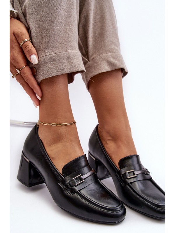 Leather Heels on a Stiletto Black Idona