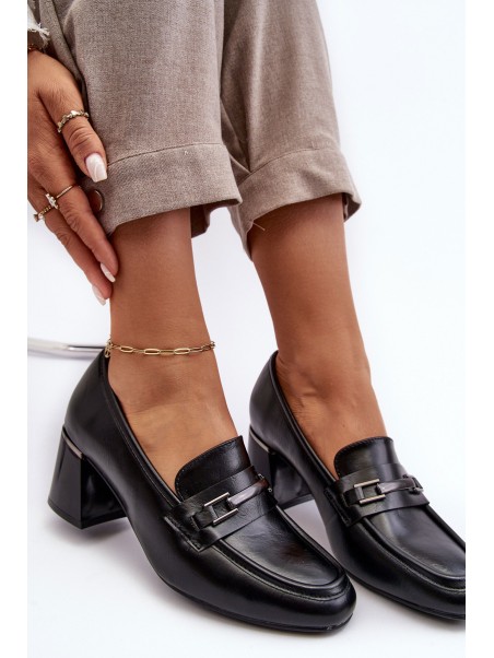 Leather Heels on a Stiletto Black Idona