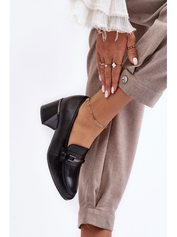 Leather Heels on a Stiletto Black Idona