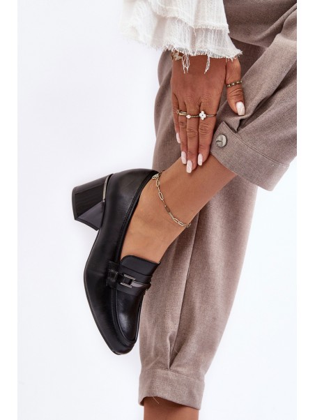 Leather Heels on a Stiletto Black Idona