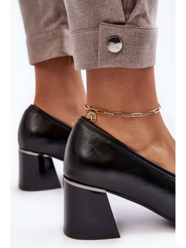 Leather Heels on a Stiletto Black Idona