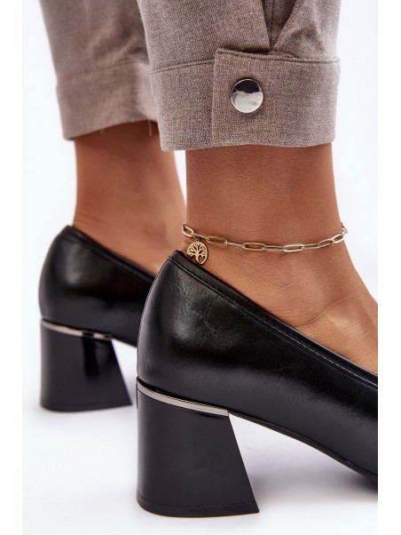 Leather Heels on a Stiletto Black Idona