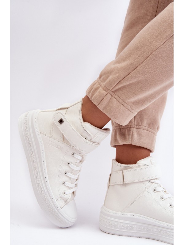 Women's Padded Platform Trainers White Big Star MM274006