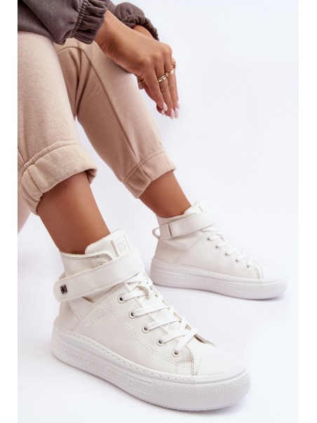 Women's Padded Platform Trainers White Big Star MM274006