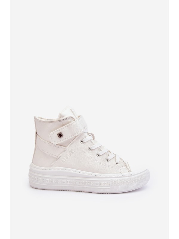 Women's Padded Platform Trainers White Big Star MM274006