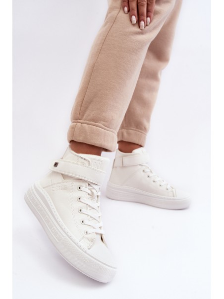 Women's Padded Platform Trainers White Big Star MM274006