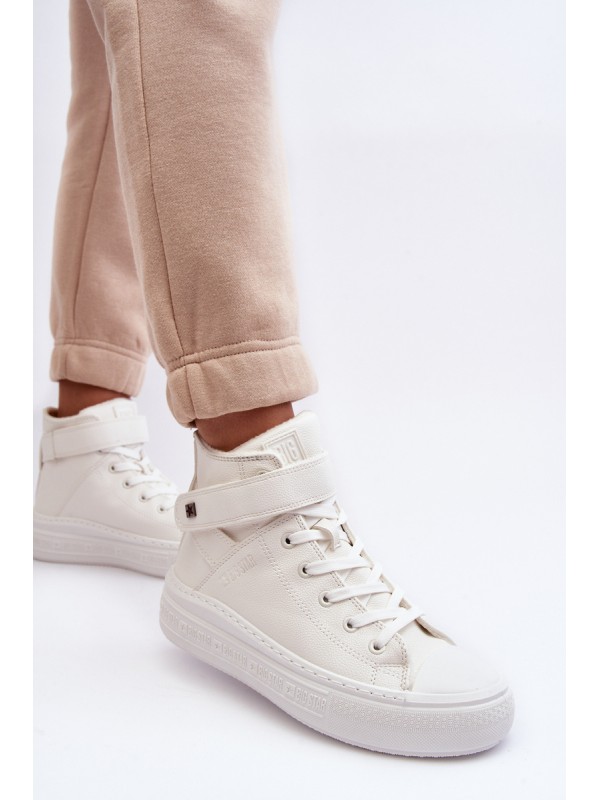 Women's Padded Platform Trainers White Big Star MM274006