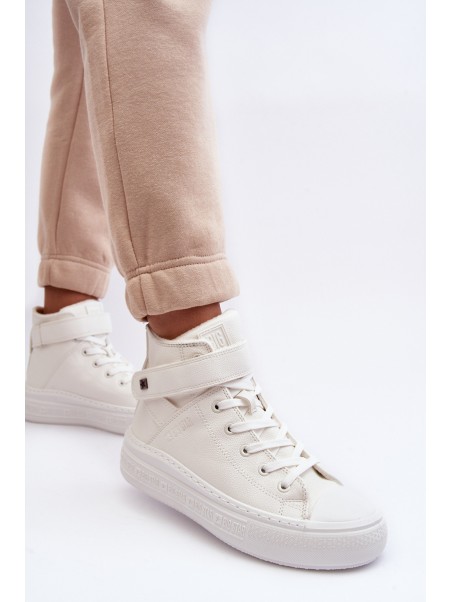 Women's Padded Platform Trainers White Big Star MM274006