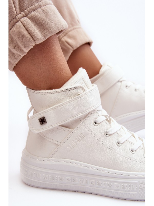 Women's Padded Platform Trainers White Big Star MM274006