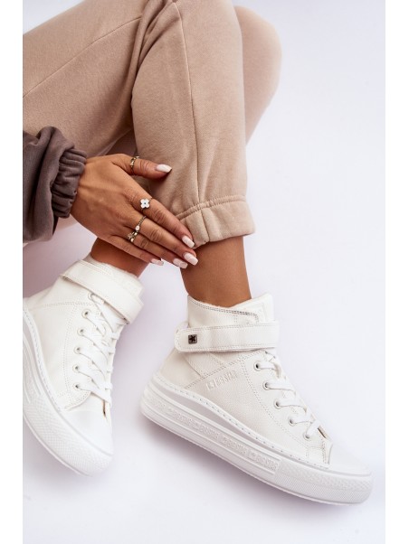 Women's Padded Platform Trainers White Big Star MM274006