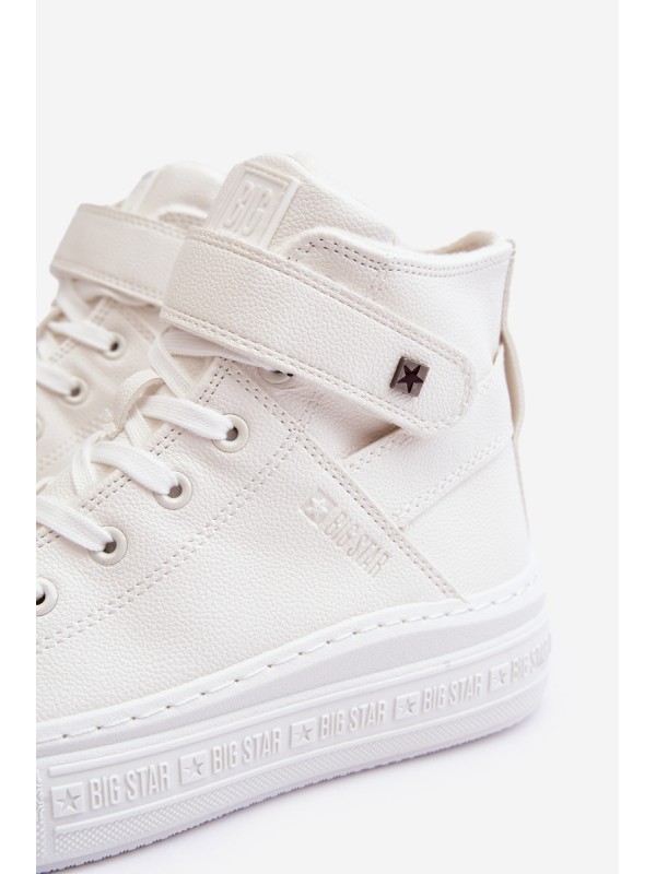 Women's Padded Platform Trainers White Big Star MM274006