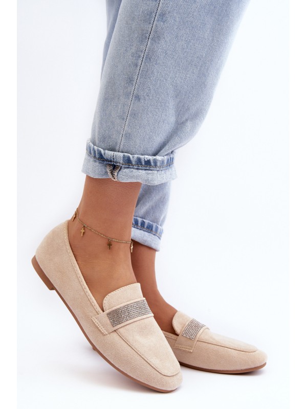Women's Moccasins with Zircons Beige Ralrika 2