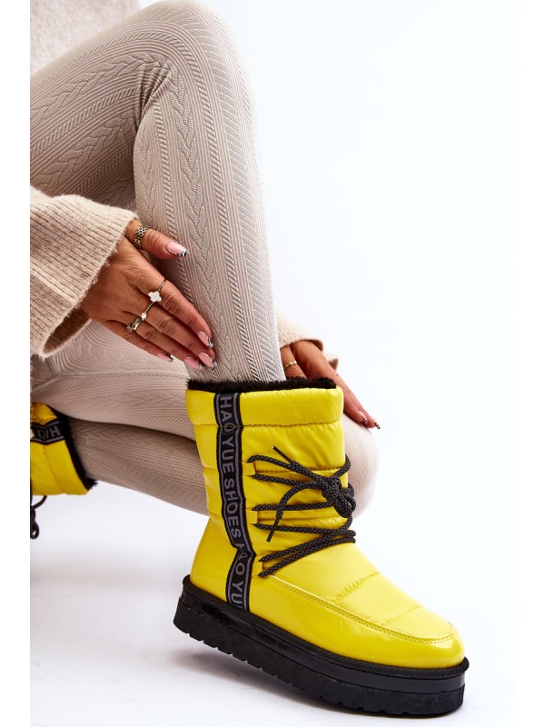 Women's Snow Boots with Yellow Laces Lilara