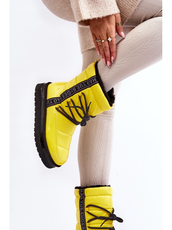 Women's Snow Boots with Yellow Laces Lilara