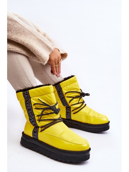 Women's Snow Boots with Yellow Laces Lilara