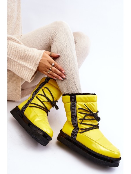 Women's Snow Boots with Yellow Laces Lilara