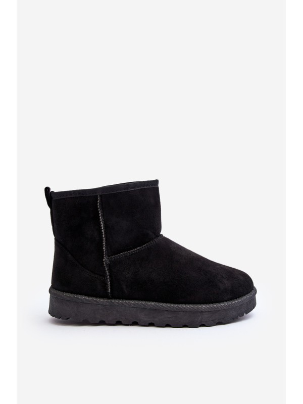 Women's Black Faux Suede Winter Boots Enranta