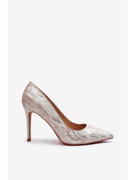 Gold Glitter Embellished Pumps Klonisa