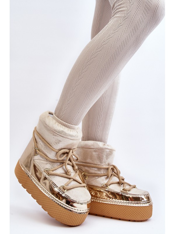 Women's Snow Boots with Gold Laces Toolsa 2