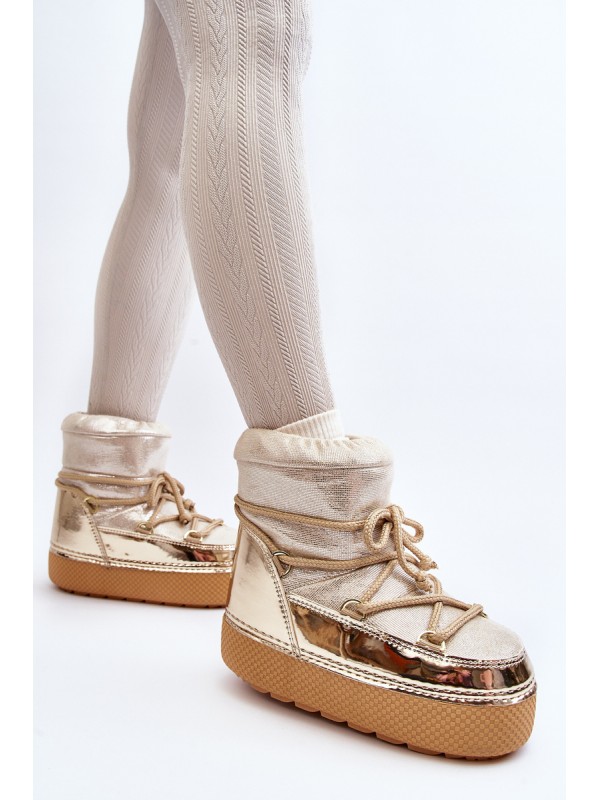 Women's Snow Boots with Gold Laces Toolsa