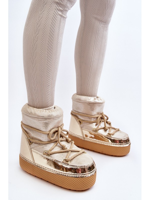 Women's Snow Boots with Gold Laces Toolsa