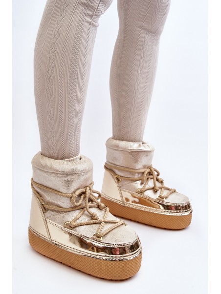 Women's Snow Boots with Gold Laces Toolsa