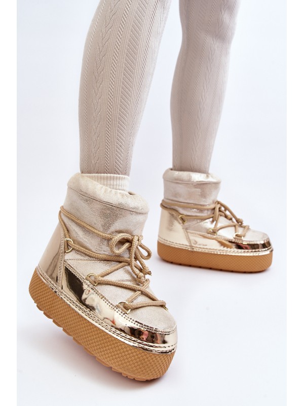 Women's Snow Boots with Gold Laces Toolsa