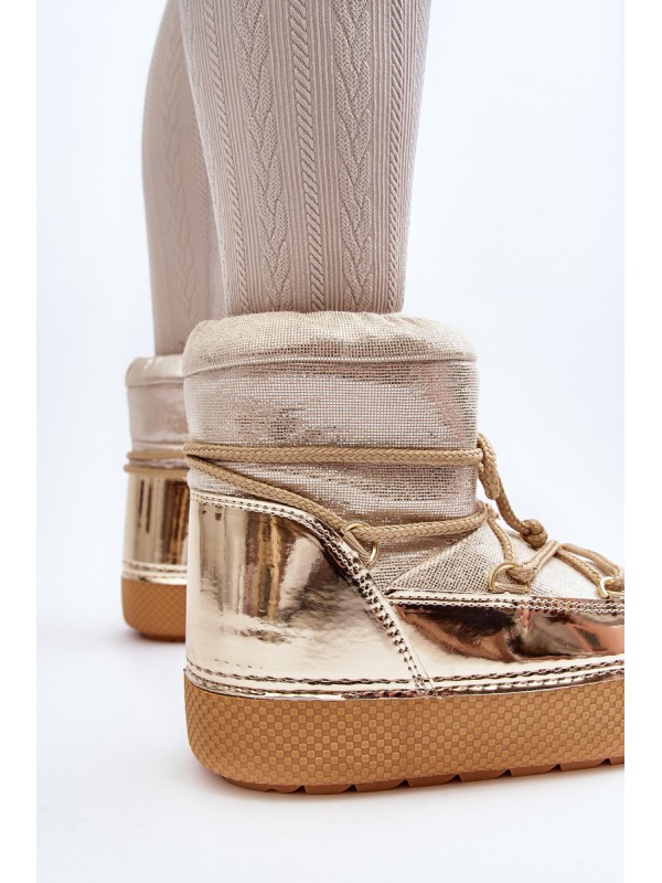 Women's Snow Boots with Gold Laces Toolsa