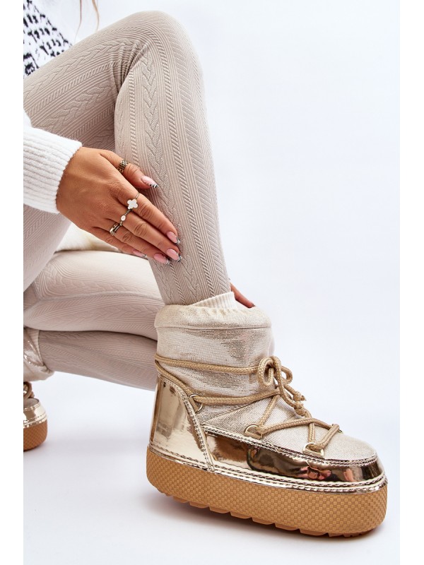 Women's Snow Boots with Gold Laces Toolsa