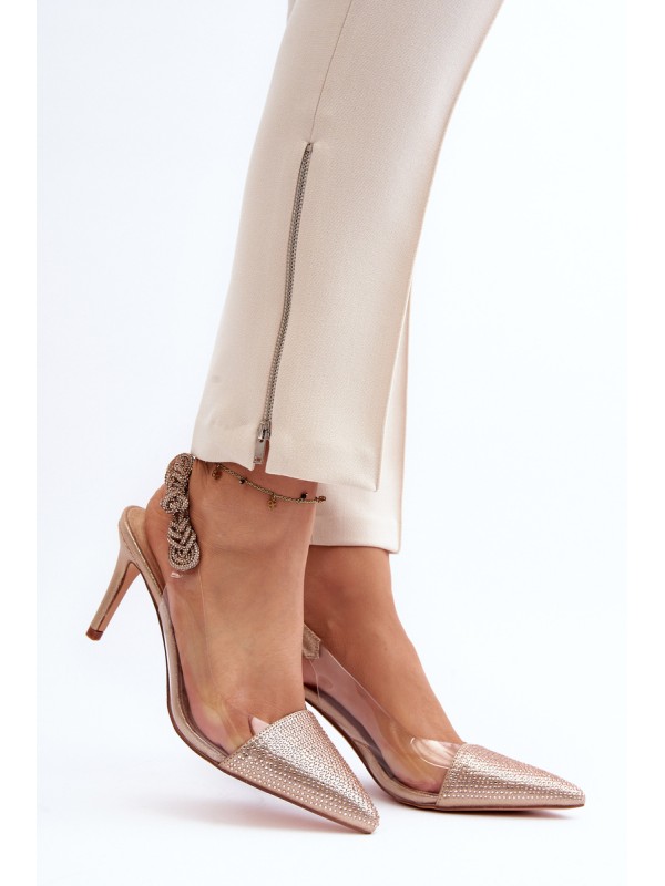 High Heels with Embellishment D&A MR1966-11 Champagne 2