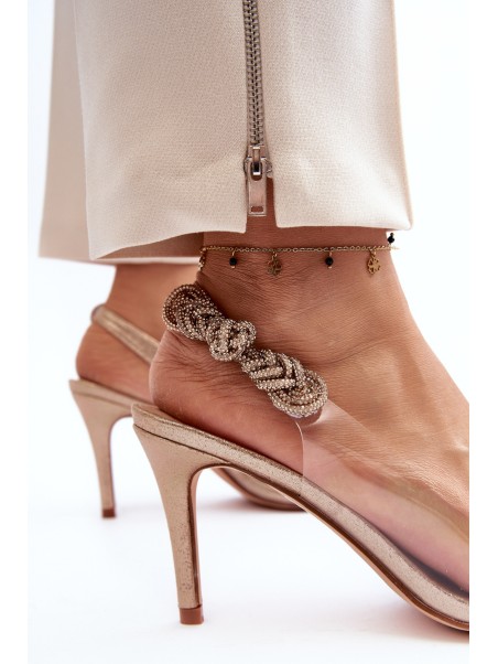 High Heels with Embellishment D&A MR1966-11 Champagne