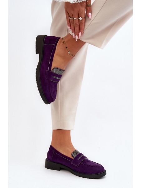 Women's Embellished Moccasins Purple Dananei