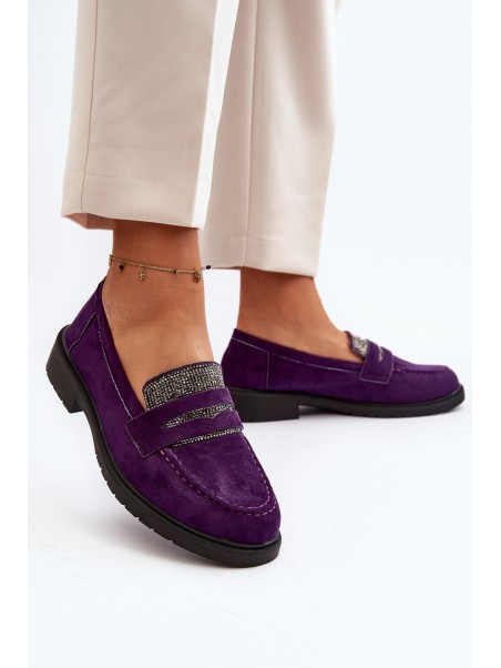 Women's Embellished Moccasins Purple Dananei