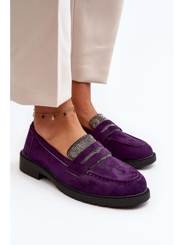 Women's Embellished Moccasins Purple Dananei