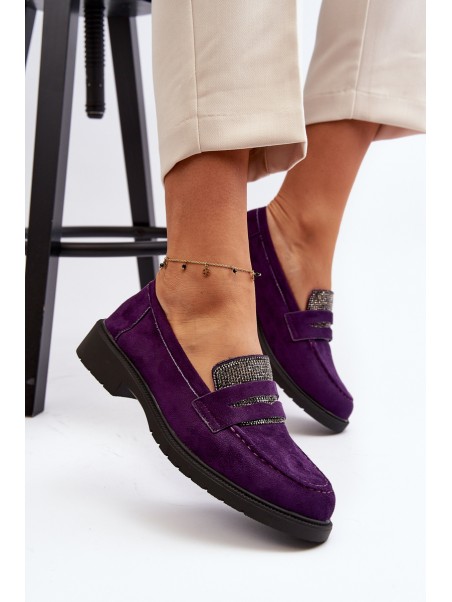 Women's Embellished Moccasins Purple Dananei