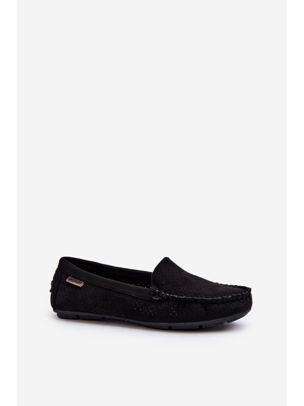 Women's Black Lattice Loafers Rasirna 2