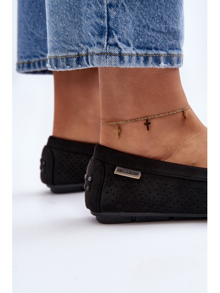 Women's Black Lattice Loafers Rasirna