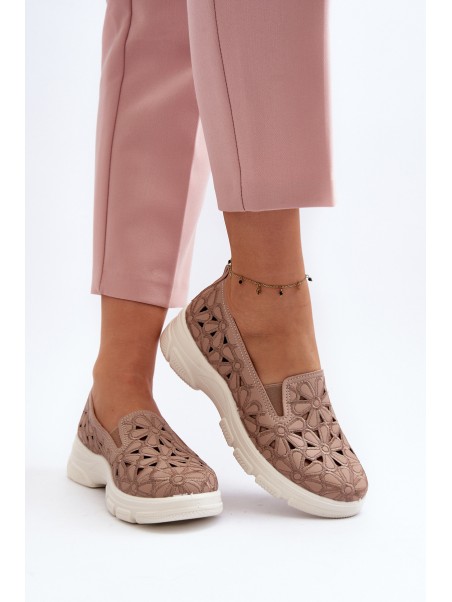 Pink Women's Cutout Loafers Emilei