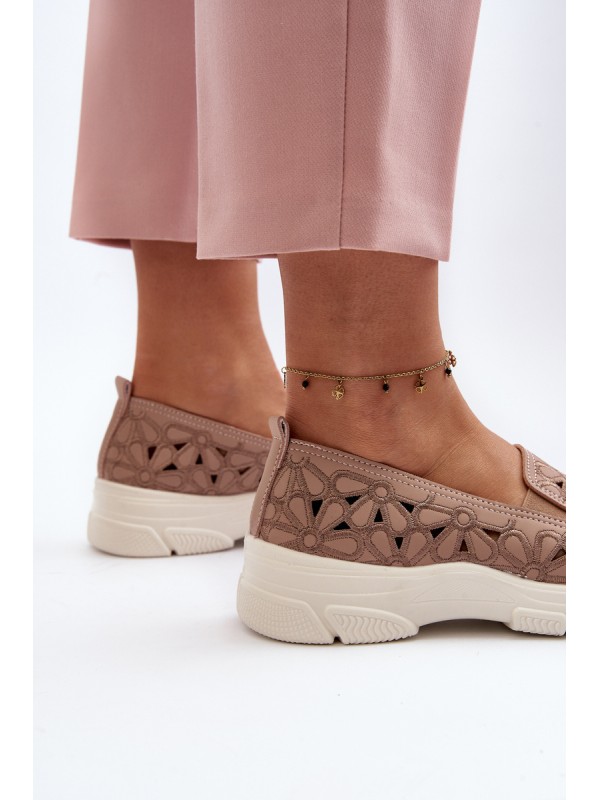 Pink Women's Cutout Loafers Emilei