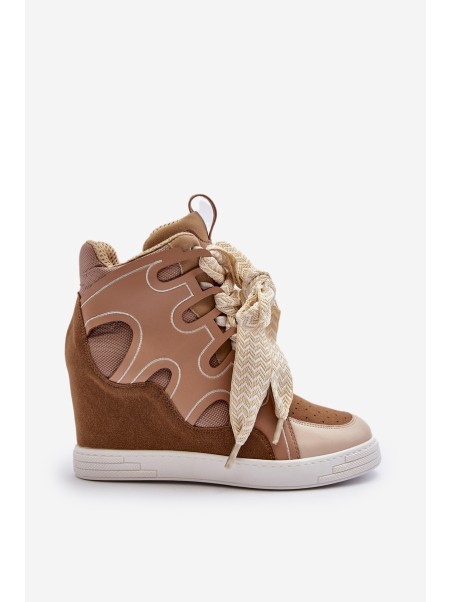 Women's Wedge Sneakers Beige Leoppa