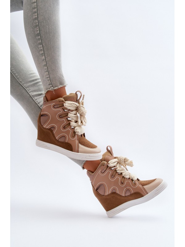 Women's Wedge Sneakers Beige Leoppa