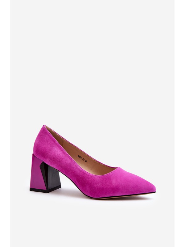 Suede Court Shoes with Stiletto Heel Fuchsia Alessyndra